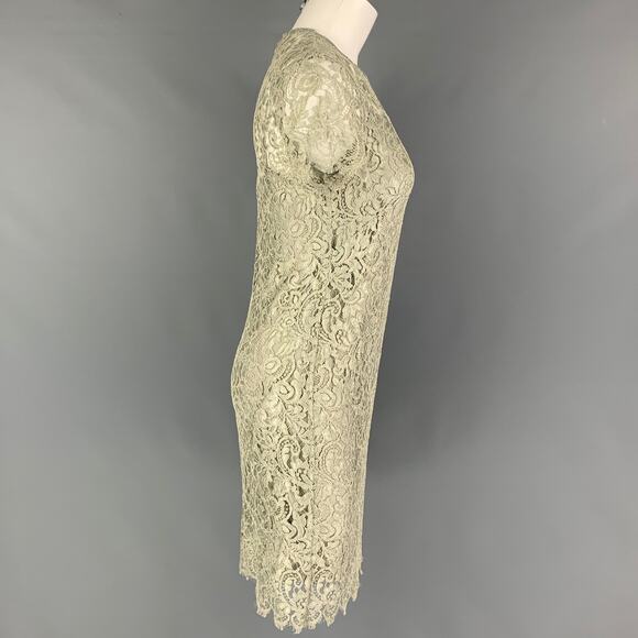 RALPH LAUREN Black Label Size 2 Moss Viscose Blend Lace Shift Dress - Picture 2 of 5